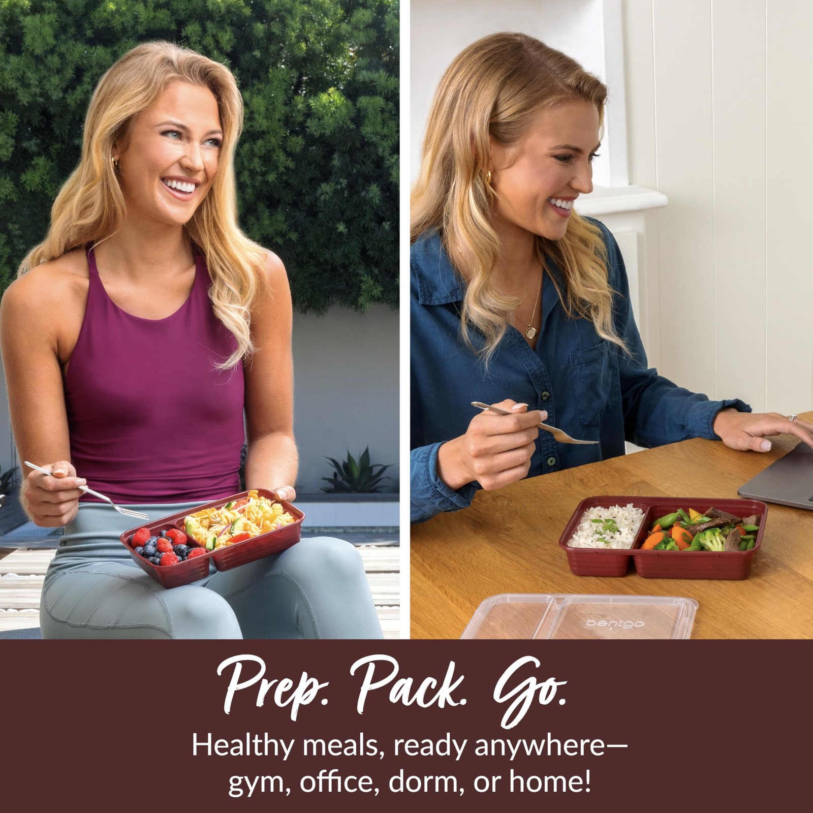 Prep – 20-Piece 2-Compartment Reusable Meal Prep Containers with Lids, PFAS &…
