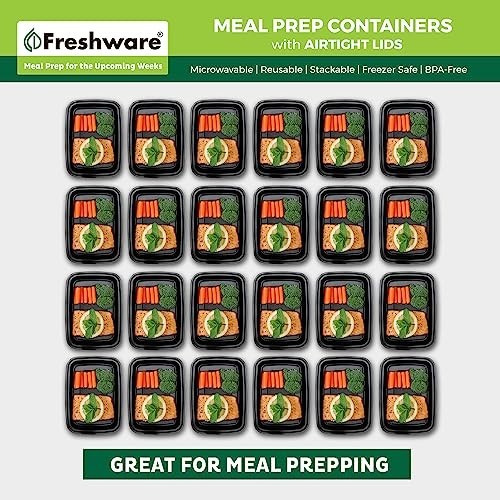 150 Pack Meal Prep Containers – 1 Compartment, BPA Free, Stackable, Microwave/Di