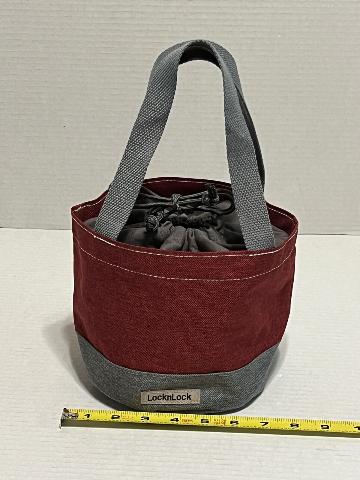 Lock & Lock Red Classic 32oz Bowl Red & Grey Mini Tote Lunch Travel Bag NWOT