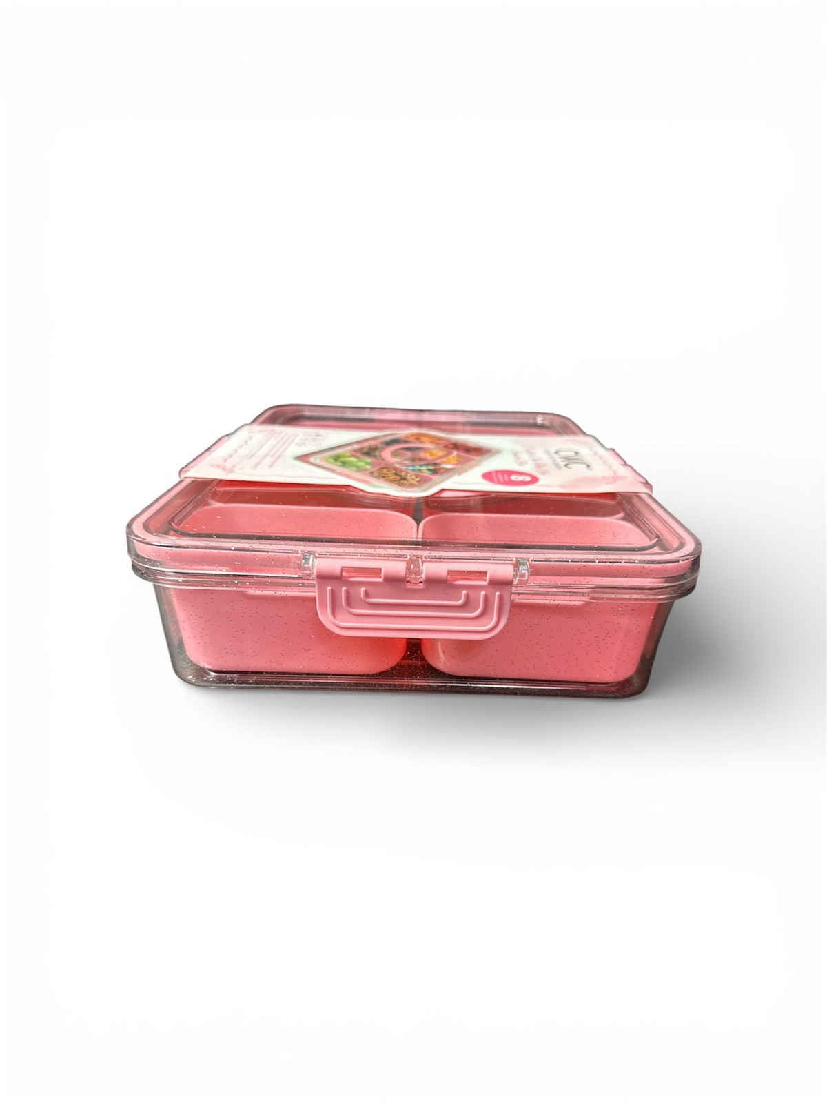 CWC Rose Snackle Box 8 Compartment Snack Lunch Box Sealed To Go Container New