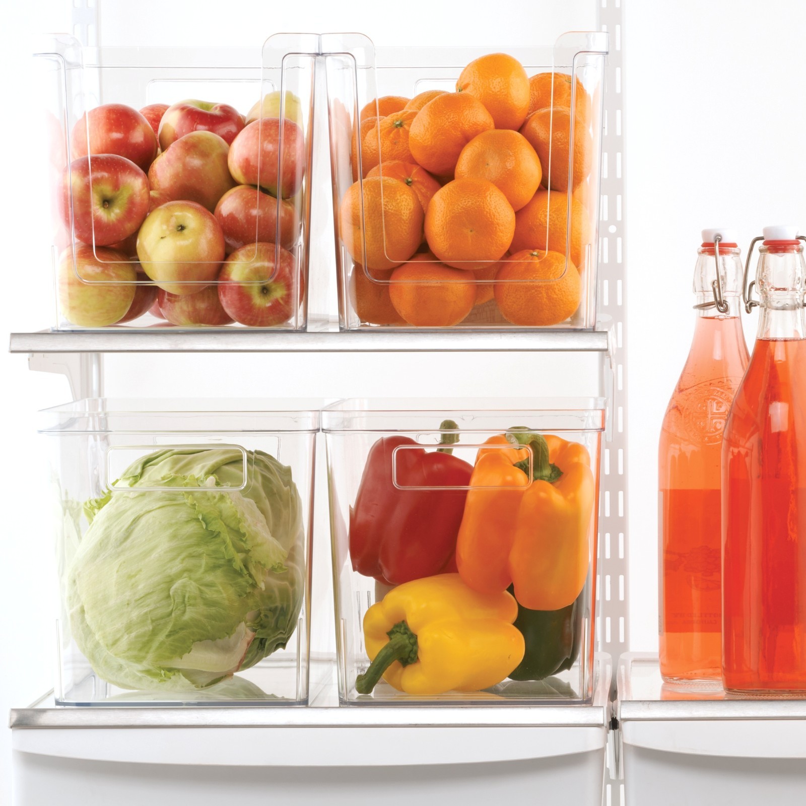 Mainstays 4-Piece Clear Plastic Pantry Storage Bin Organizer Set, Kitchen Cabine