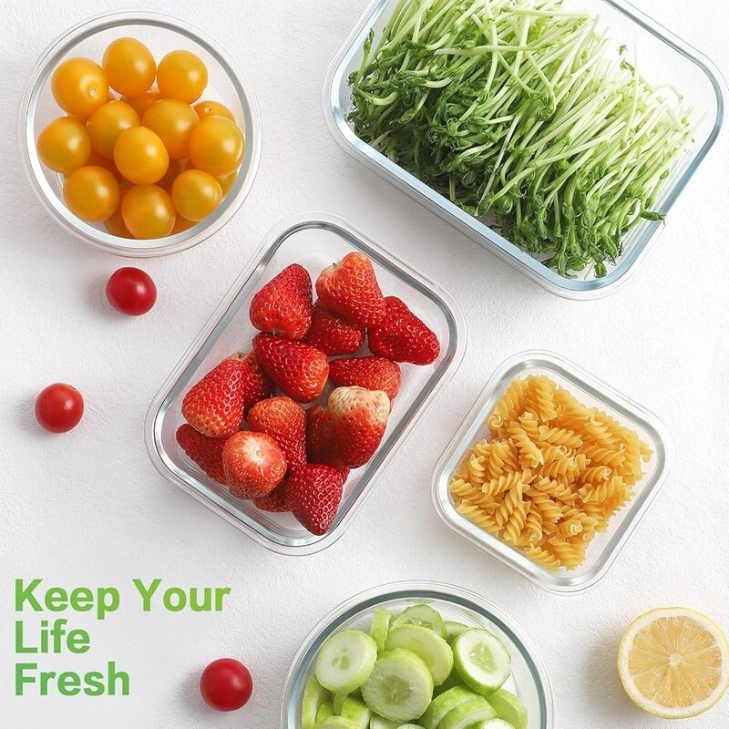 18pcs Glass Food Storage Containers Airtight Meal Prep Leak Proof BPA Free New