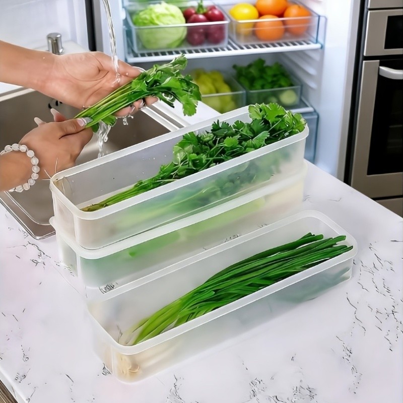 8pcs Transparent Stackable Refrigerator Storage Boxes with Lids
