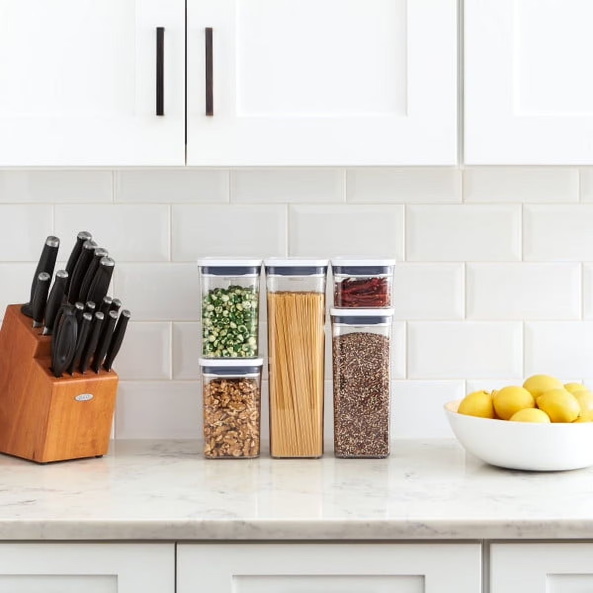 OXO POP Container 5-Piece Set Food Storage Container, White