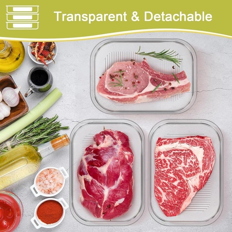 Air Tight Food Storage Container BPA Free Transparent Plastic Stackable Design
