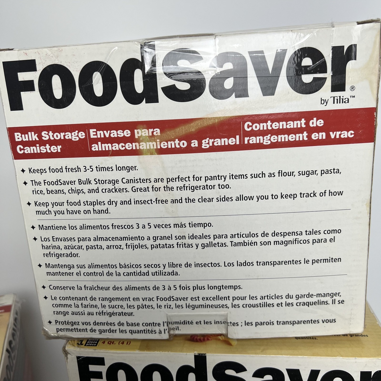 Food Saver by Tilia 2 & 4 qt Bulk Storage Canister Vacuum set New Old Stock