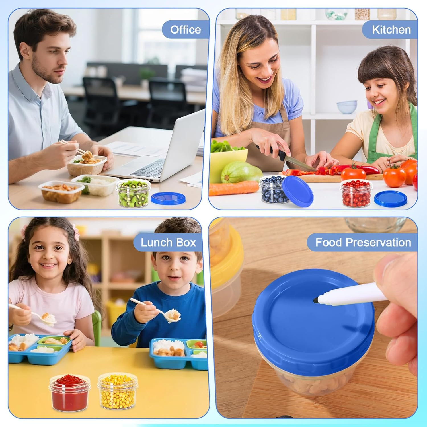 6 Pcs 8 Oz Plastic Containers with Screw Lids, Reusable Clear Food Storage Co…
