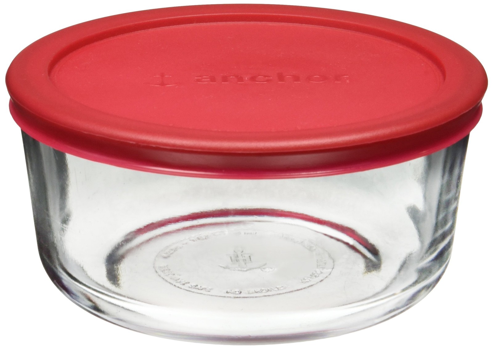 Classic Glass Food Storage Container With Lid Red 4 Cup
