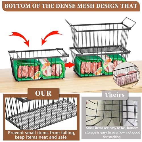 5 Pack Freezer Organizer Bins Stackable Chest Bins