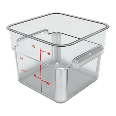 San Jamar 1195207 Polycarbonate Food Storage Container 6 Qt Clear