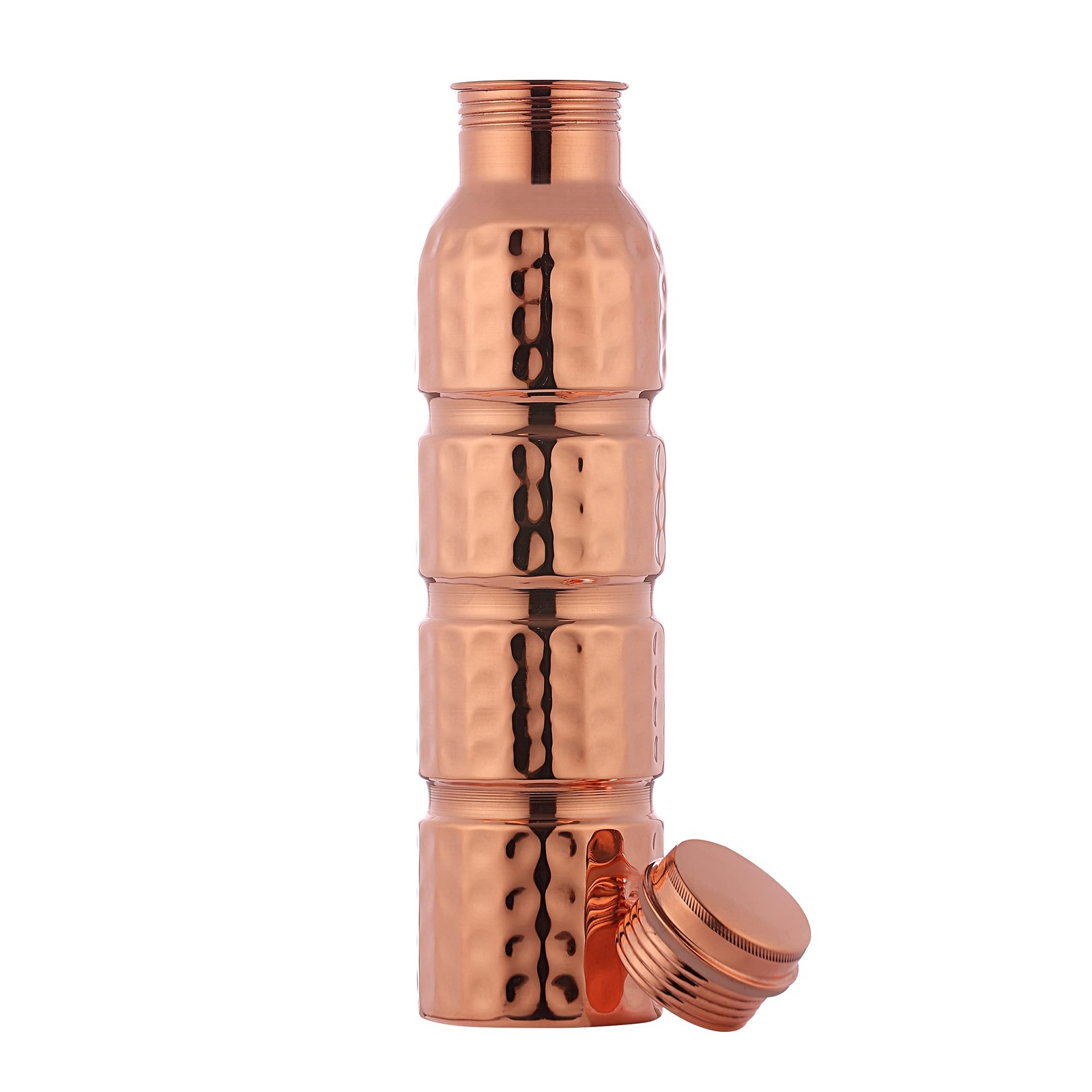 Healthgoodsin Pure Copper Water Bottle Hammered Seamless Unlined Uncoated And
