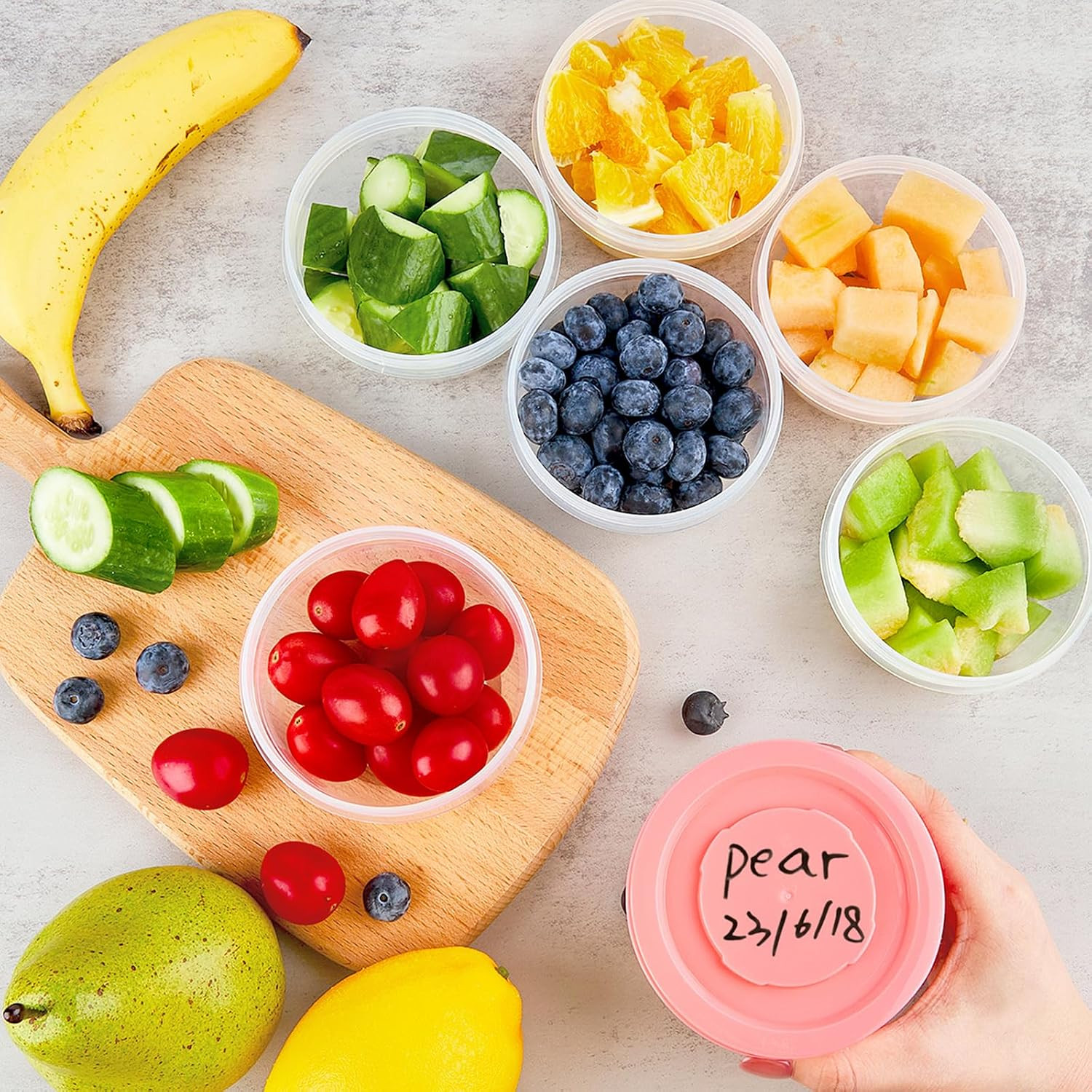 Reusable Small Freezer Containers 5 Oz Plastic Food Storage Containers with Scre