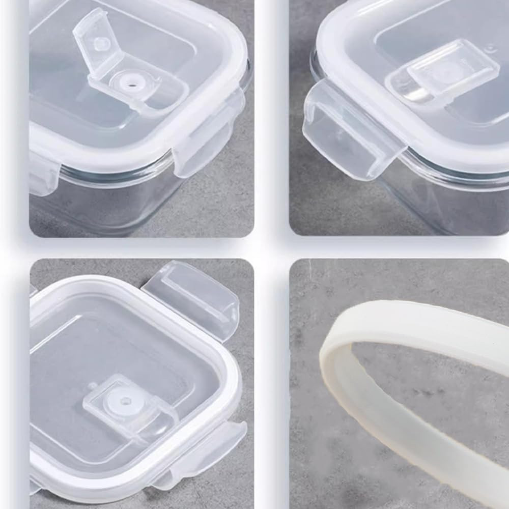 16OZ Square Glass Meal Prep Containers with Lids, 2 Cup Square Food Storage Cont