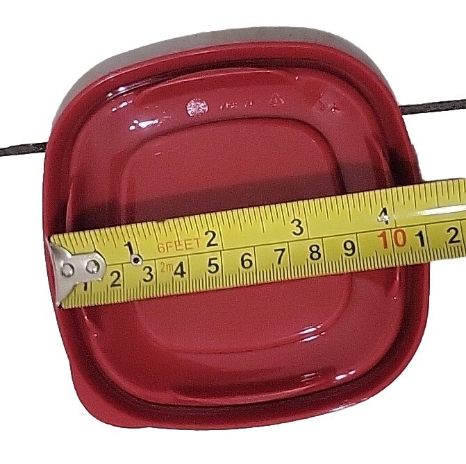 6/PACK Rubbermaid Easy Find 7J58 Red Square Replacement Food Container Lids 4.5″