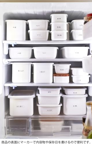 Nodahoro Enamel Storage Container, Heat-Resistant, Rectangular, Deep, LL Size, w