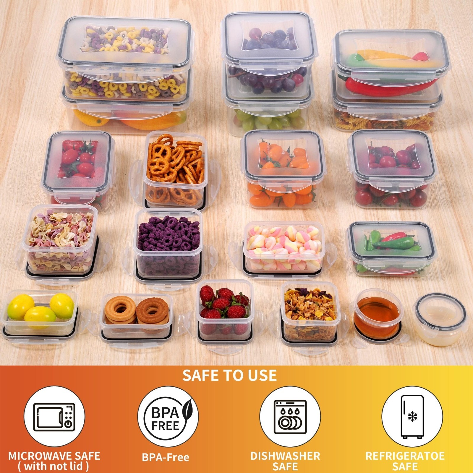40 PCS Airtight Plastic Food Storage Containers, BPA-Free, Leakproof Meal Prep,