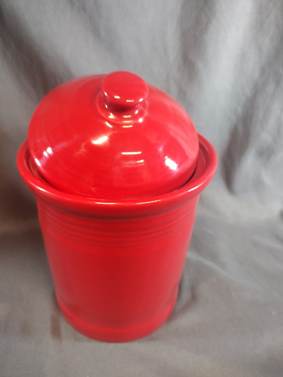 Fiestaware Scarlet Red Small 1 Qt Canister Jar Crock Lid Homer Laughlin HLC