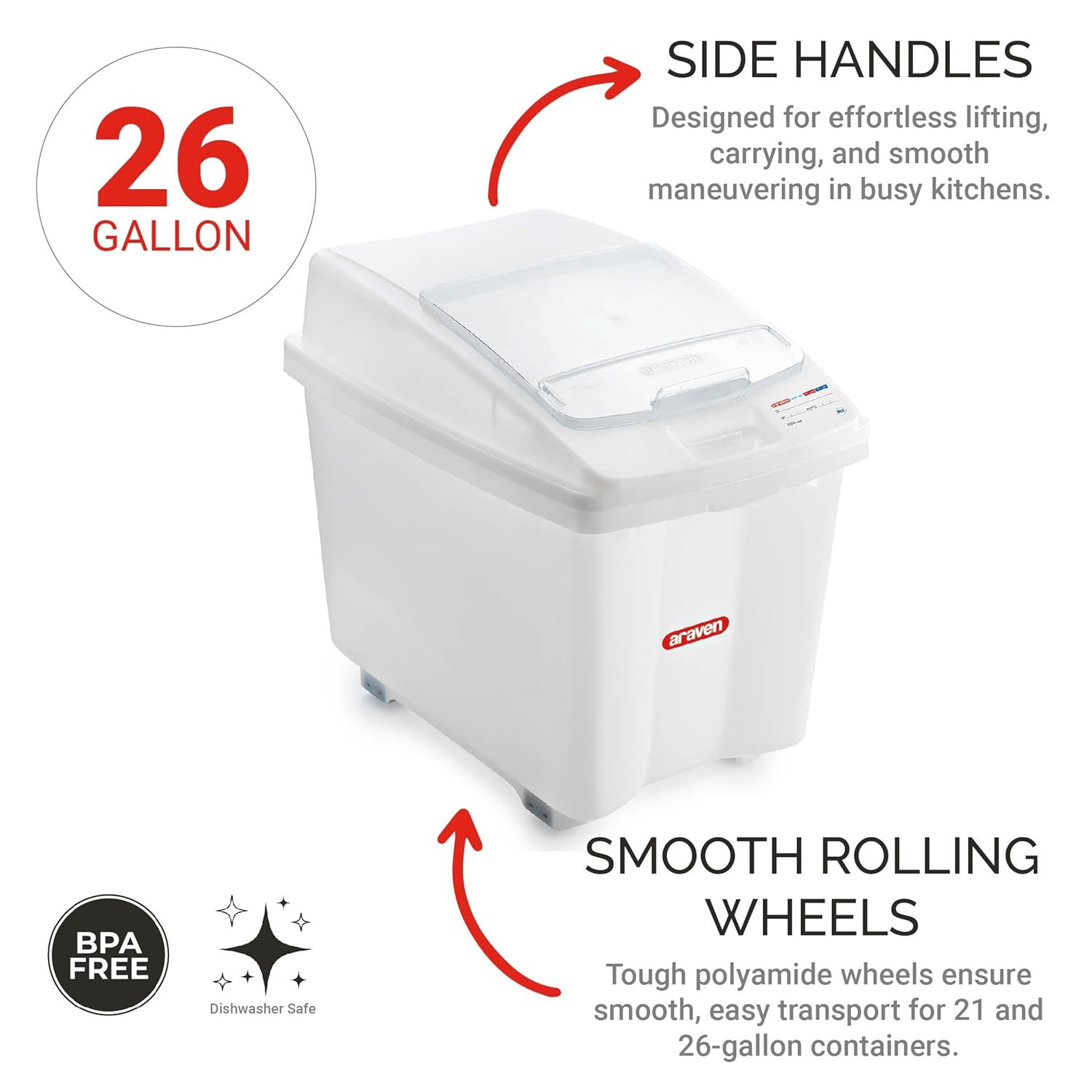 Ingredient Bin, Storage Container for Large Quantity Ingredients, Use in Commerc