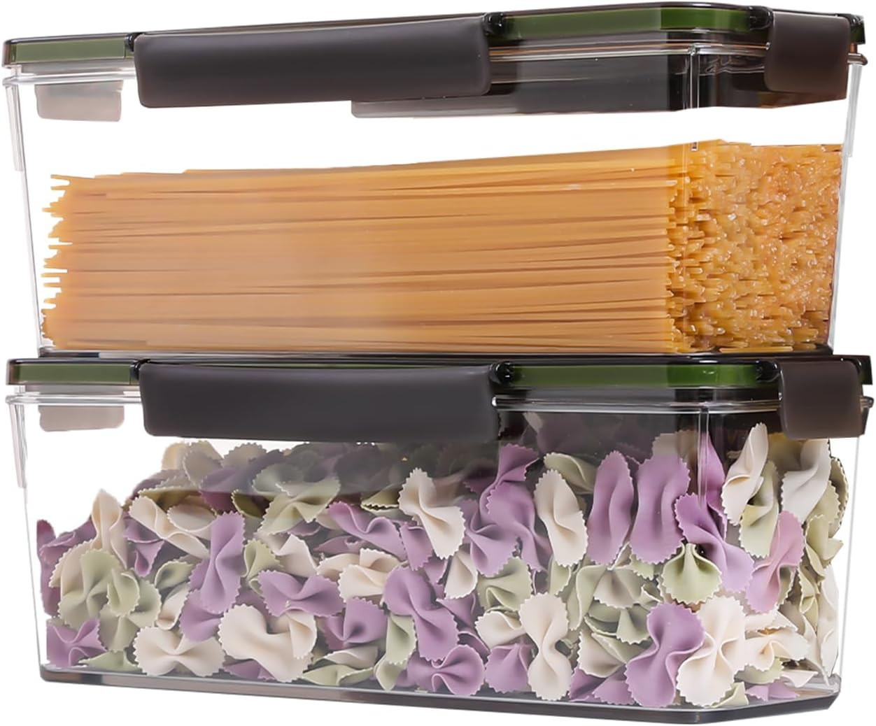 Horizontal Rice and Pasta Storage Containers, Set of 2 (5.2L) Airtight Kitchen C