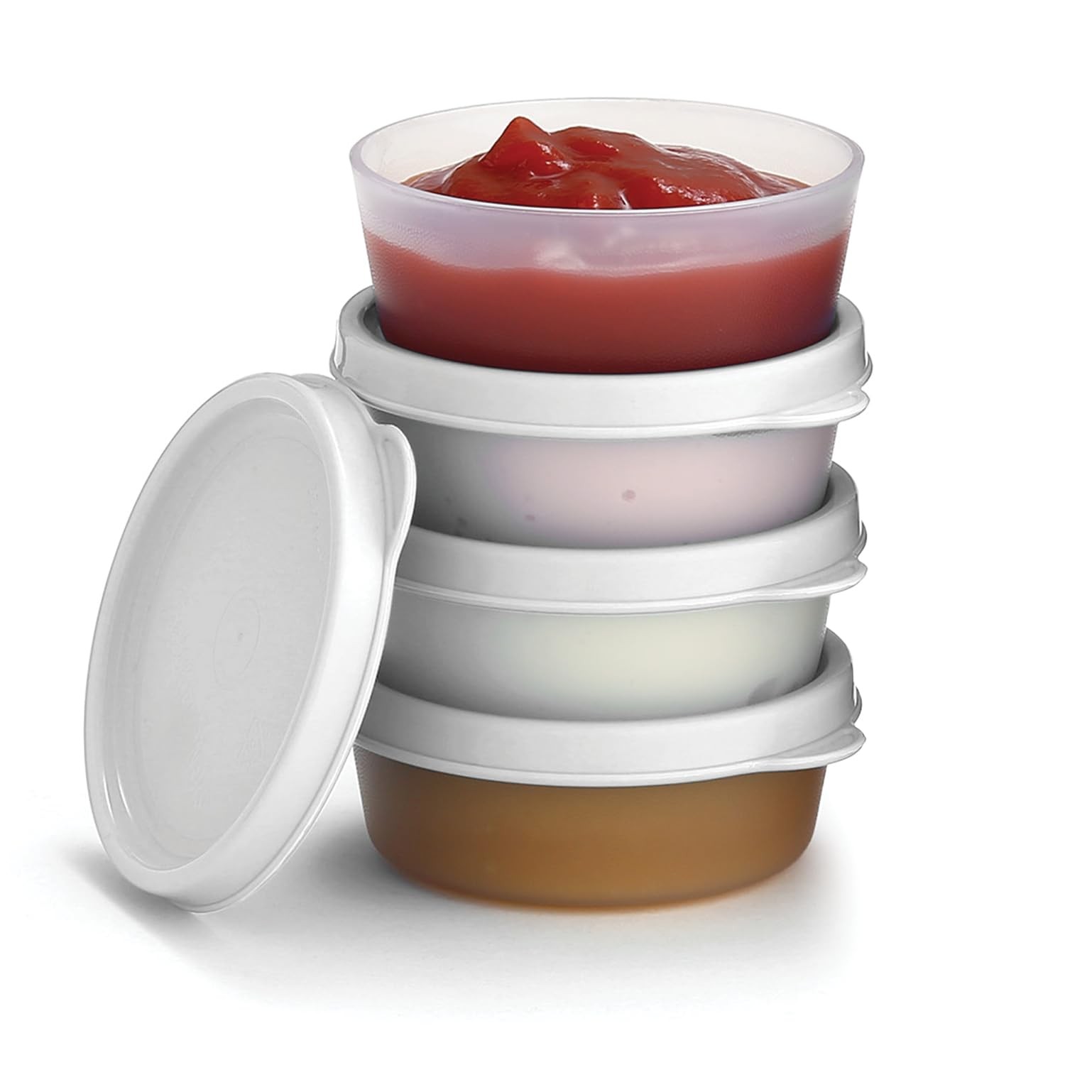 Condiment Cups Containers with Lids- 4 pk. 2.3 oz.Salad Dressing Container to…