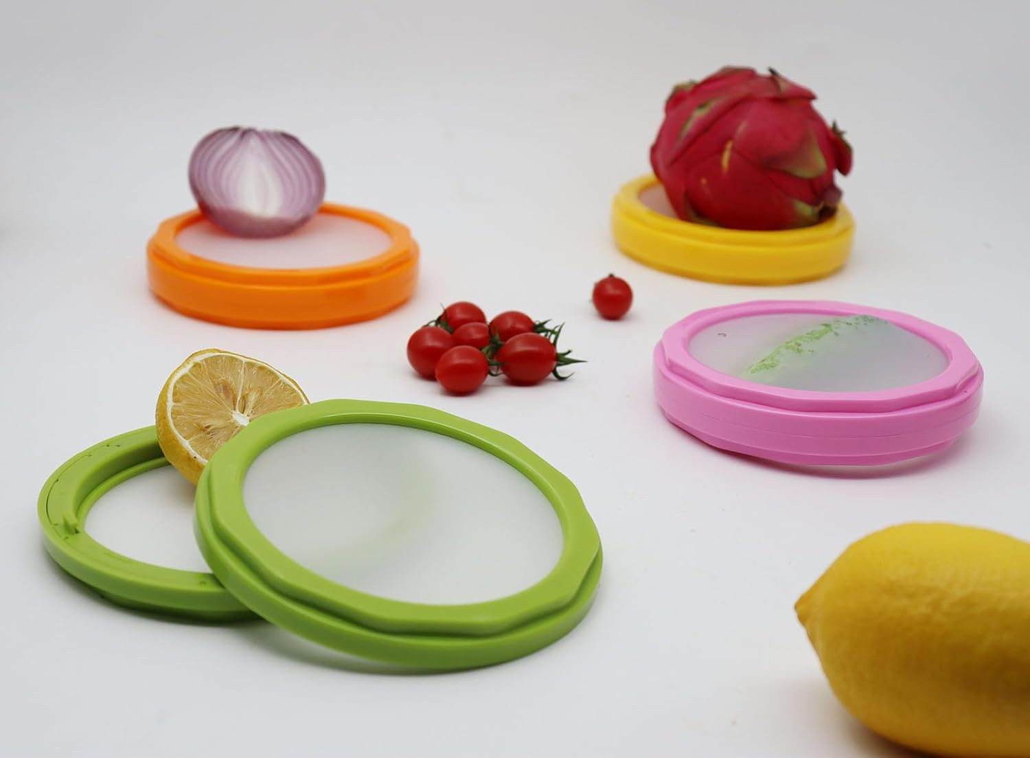 Onion storage and Avocado Saver,Set of 4 Double-Sided Silicone Fruit Keeper C…