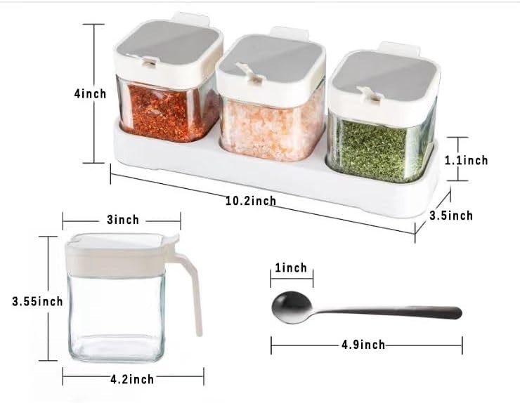 Clear Kitchen Spice Canisters with Lids – Ideal for Salt, Sugar, and More