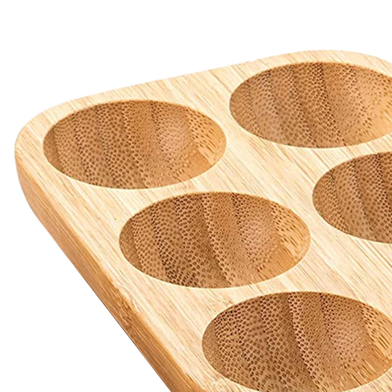 Egg Holder Egg Storage Tray Portable 6 Grid Wooden Practical Egg Container for