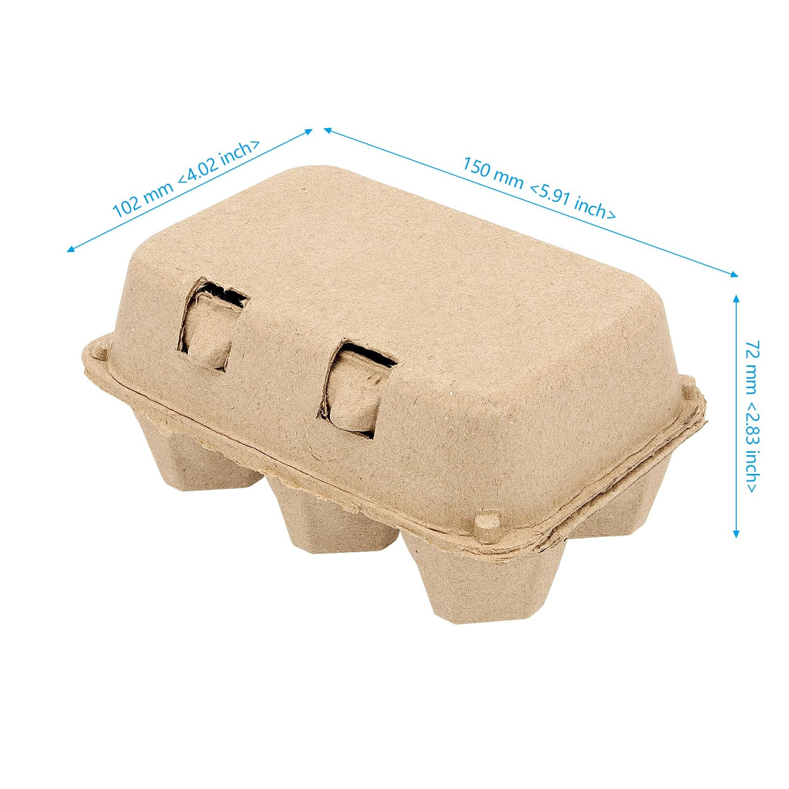 Empty Pulp Fiber 6Count Egg Cartons Tray Holder Storage Container 50 PCS