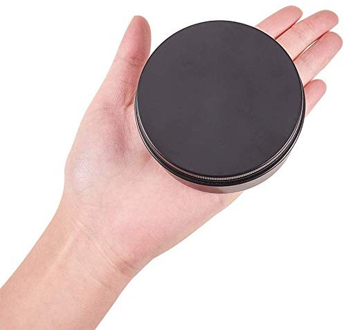 12 PCS 6 Oz Black Round Aluminum Tin Cans Screw Top Metal Cosmetic Container