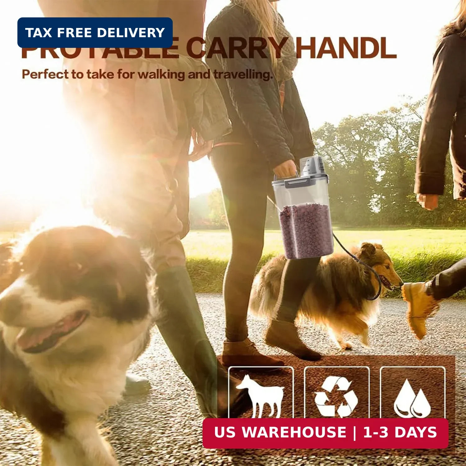 TIOVERY Upgraded Dog Food Storage Container Small, Cat Food Container Airtight,