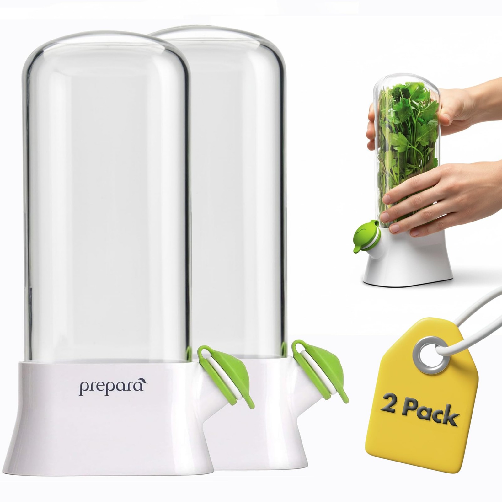 Herb Savor Eco Fresh Herb Keeper – Compact for Sleek Fridge Storage, BPA Free…