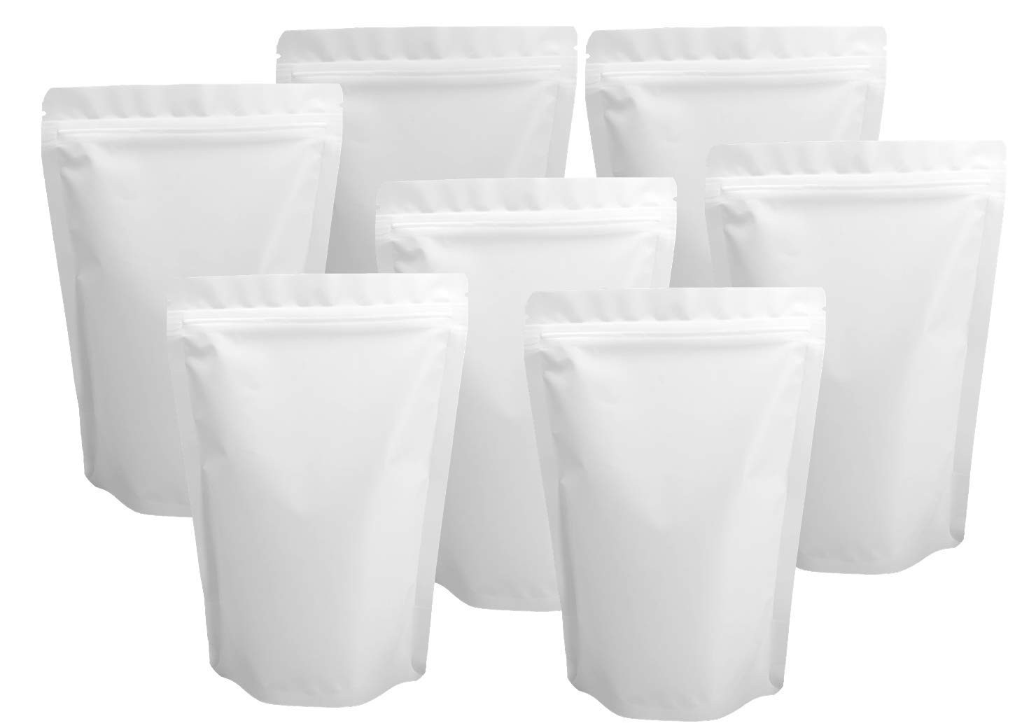 100 Pack Matte White Mylar Stand up Bags – 4.3X6.3 Inches Resealable Smell Proof