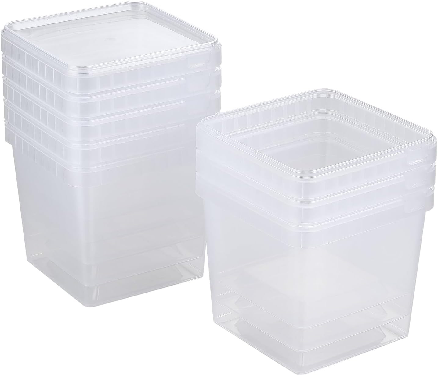 101 oz Square Clear Extra Thick Deli Containers with Lids,BPA-Free,Freezer and M