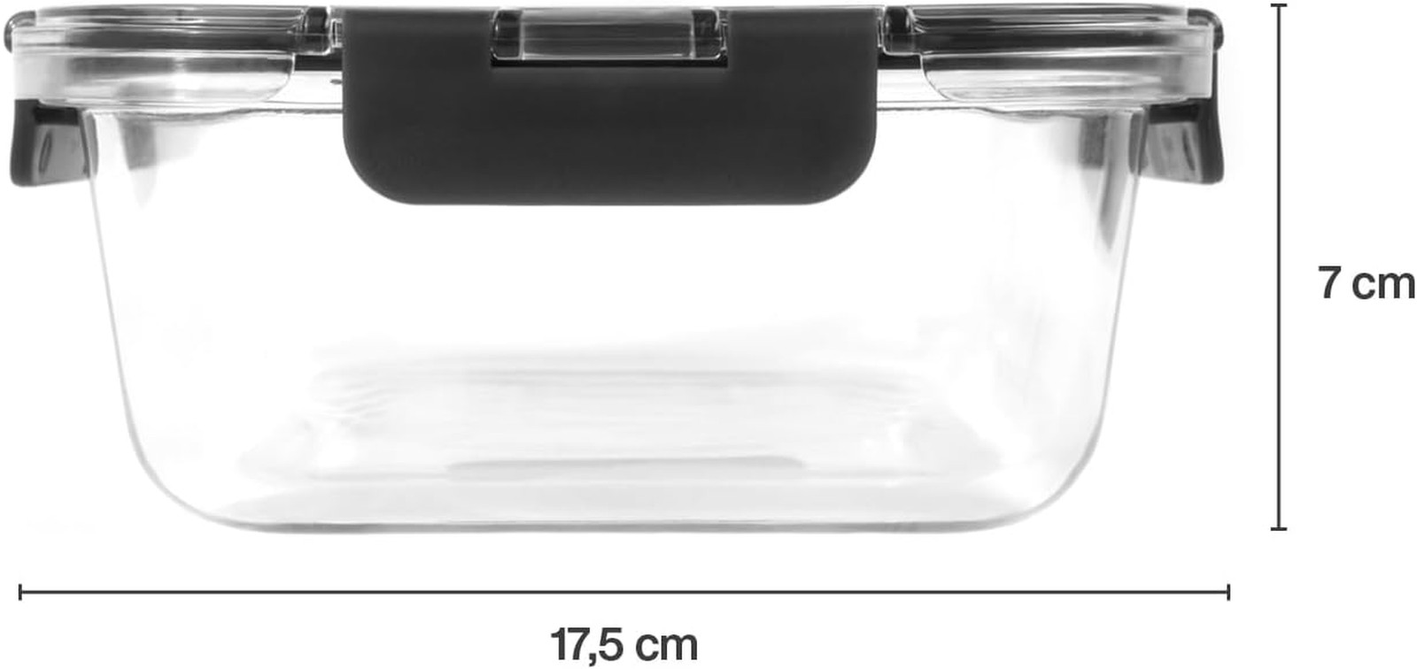 E981066 1.5L Glass Container, Shatter Resistant Glass, Airtight Food Storage Box