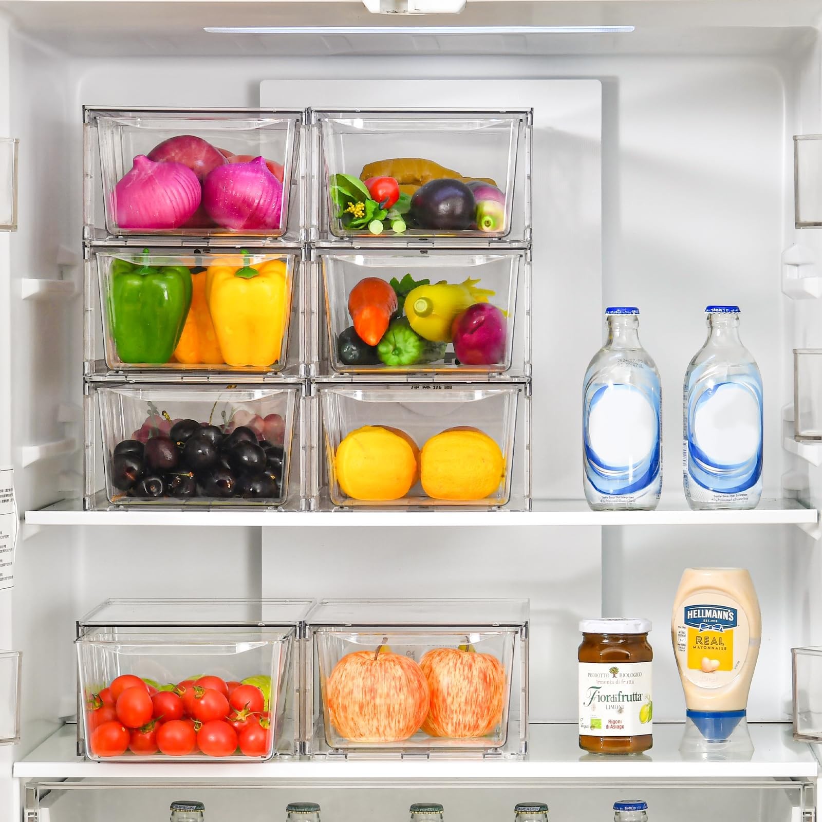 Clear Plastic Pantry Organizers, 6Pack Stackable Storage Bins For Food