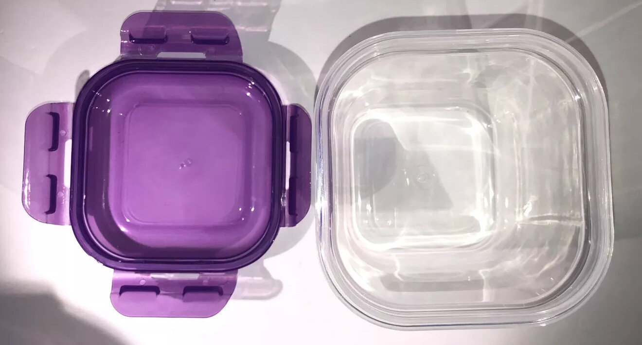 2ea 6.75Cup Sure Fresh Dry/Cold/Freezer Food Storage Containers W Clip-Lock Lids
