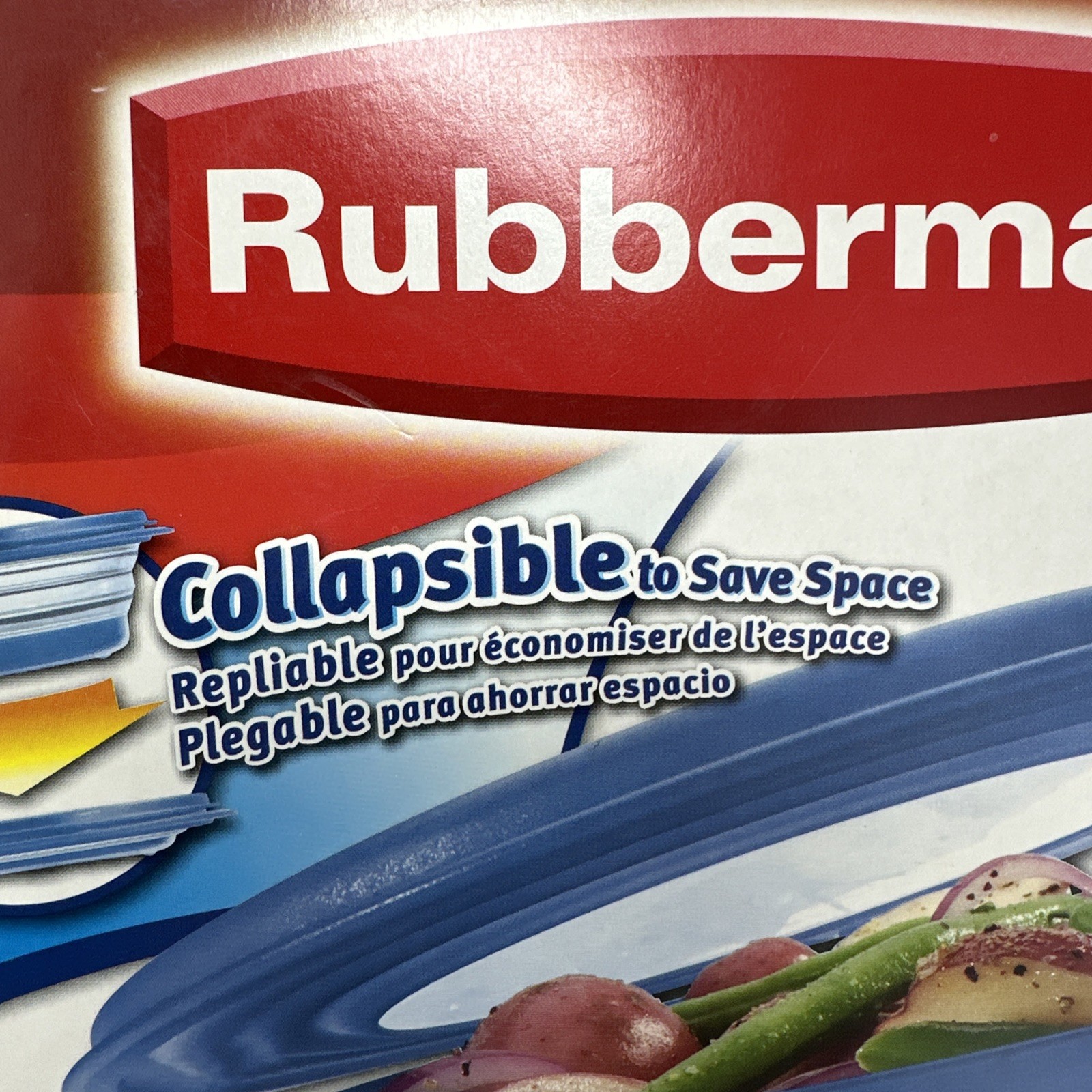 Rubbermaid COLLAPSIBLE 4 Cup Food Storage Container Blue Bowl Lid Vintage RARE