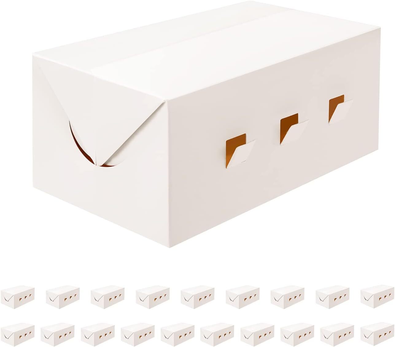 20 Rectangle Take Out Food Containers, 7x4x3 Inches, White Matte