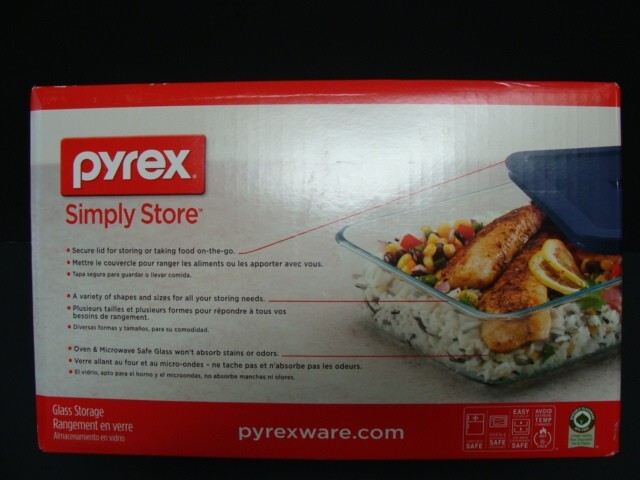 NEW Pyrex Simply Store 10 Piece Glass Food Storage Set with Blue Lids Sealed NIB