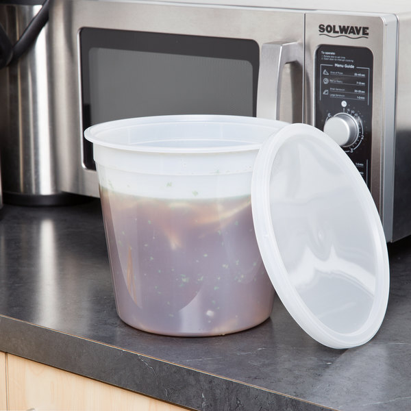168 oz & 5.25 Qt. Translucent Round Deli Container with Lids| Take-out & Storage