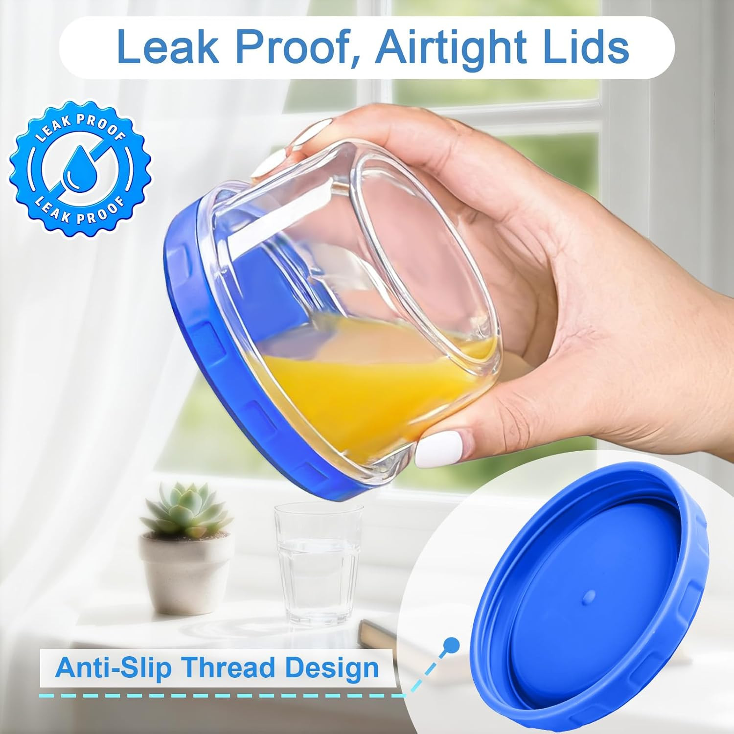 6 Pcs 8 Oz Plastic Containers with Screw Lids, Reusable Clear Food Storage Co…