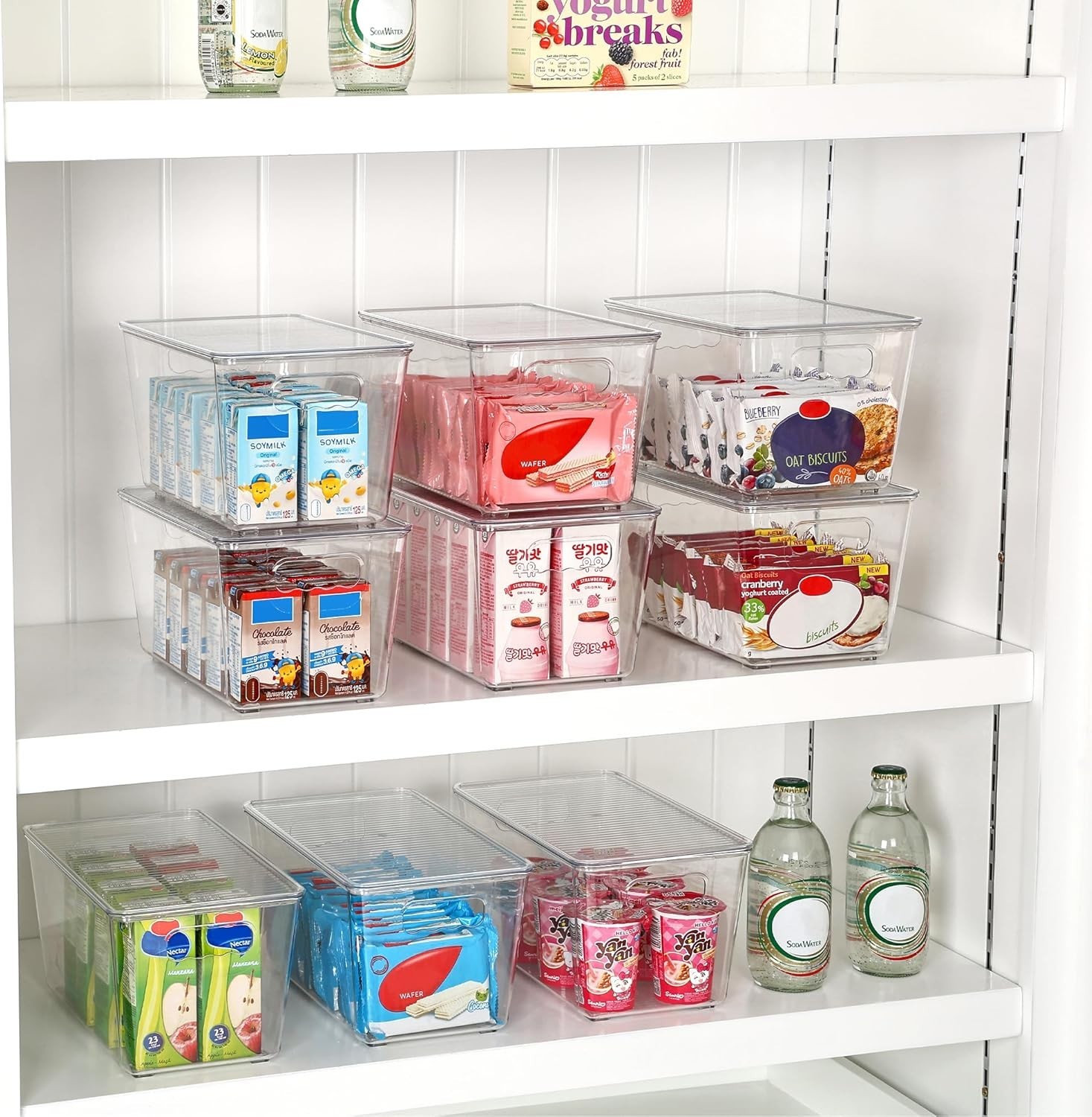 Organizadores despensa 6 piezas transparentes apilables para cocina bano hogar