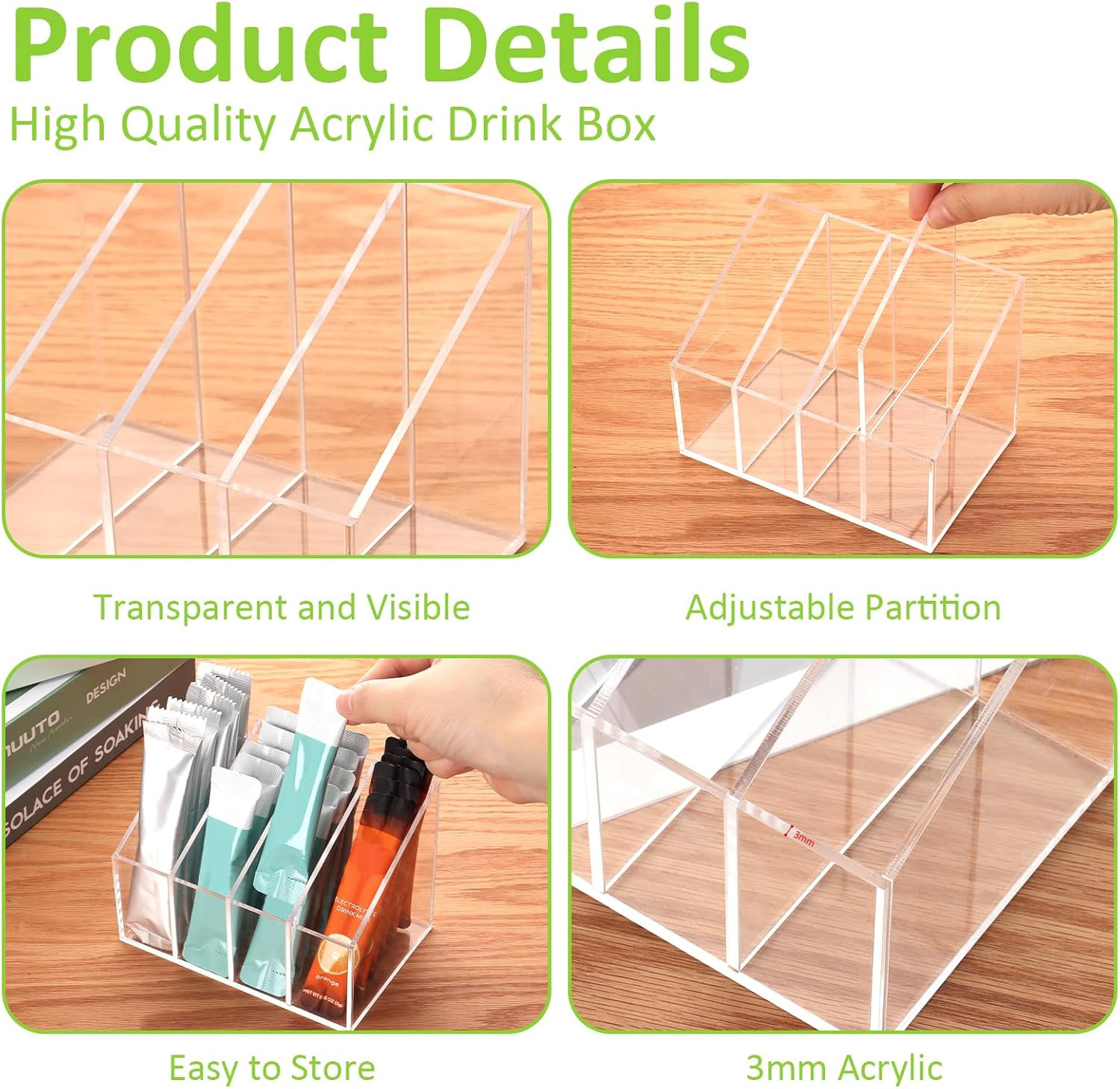Drink Packet Holder Water Flavor Packet Storage Container Water Flavor Packet Or