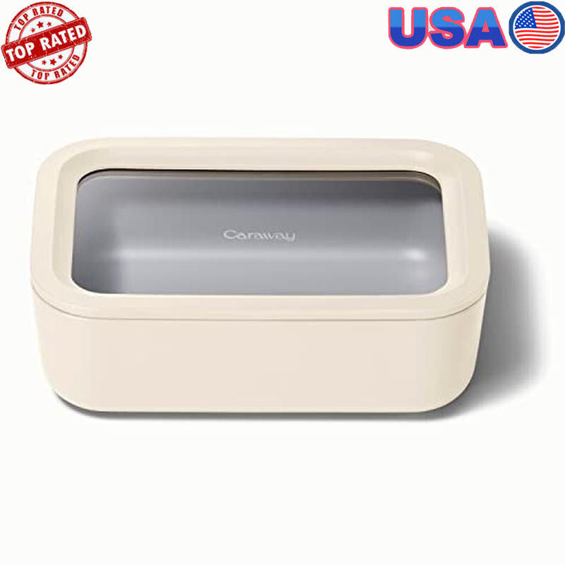 Non Toxic Glass Food Storage Container 6.6 Cup Ceramic Coated Easy Store New