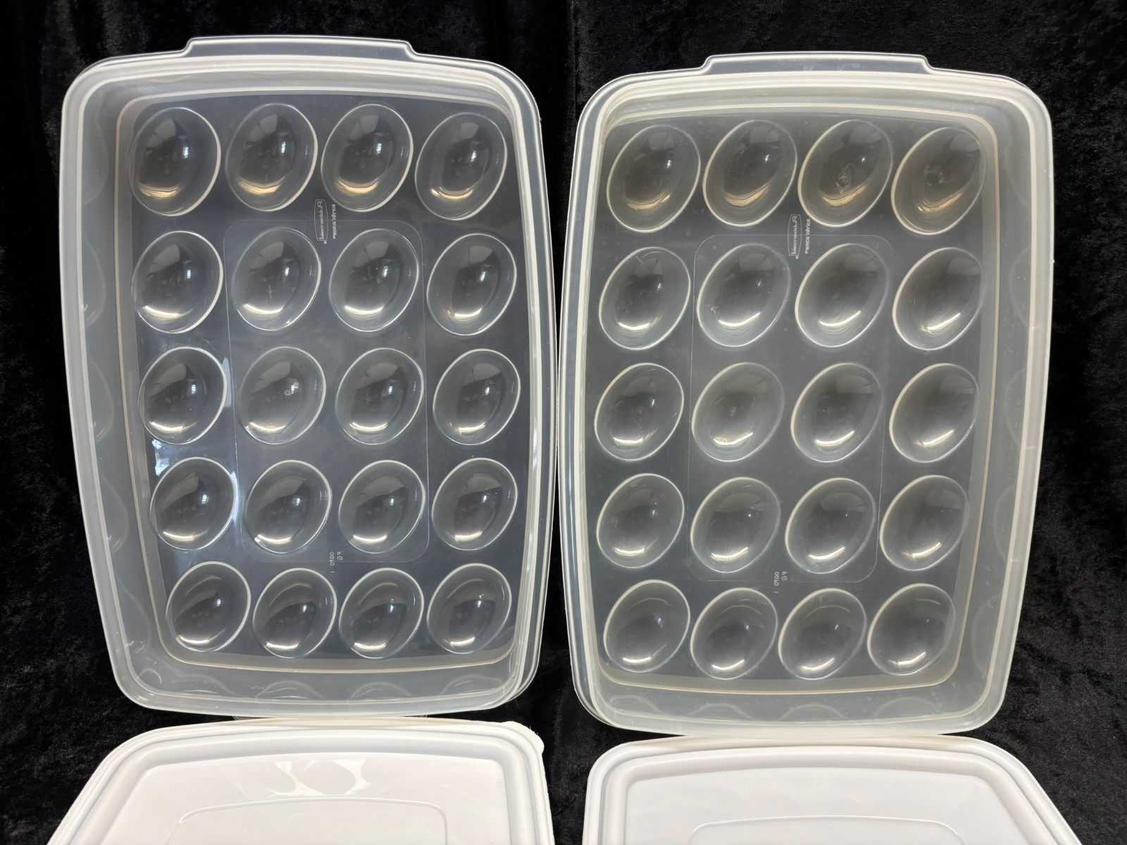 2 Rubbermaid Servin Saver 20 Deviled Egg Keeper Storage Containers with Lids