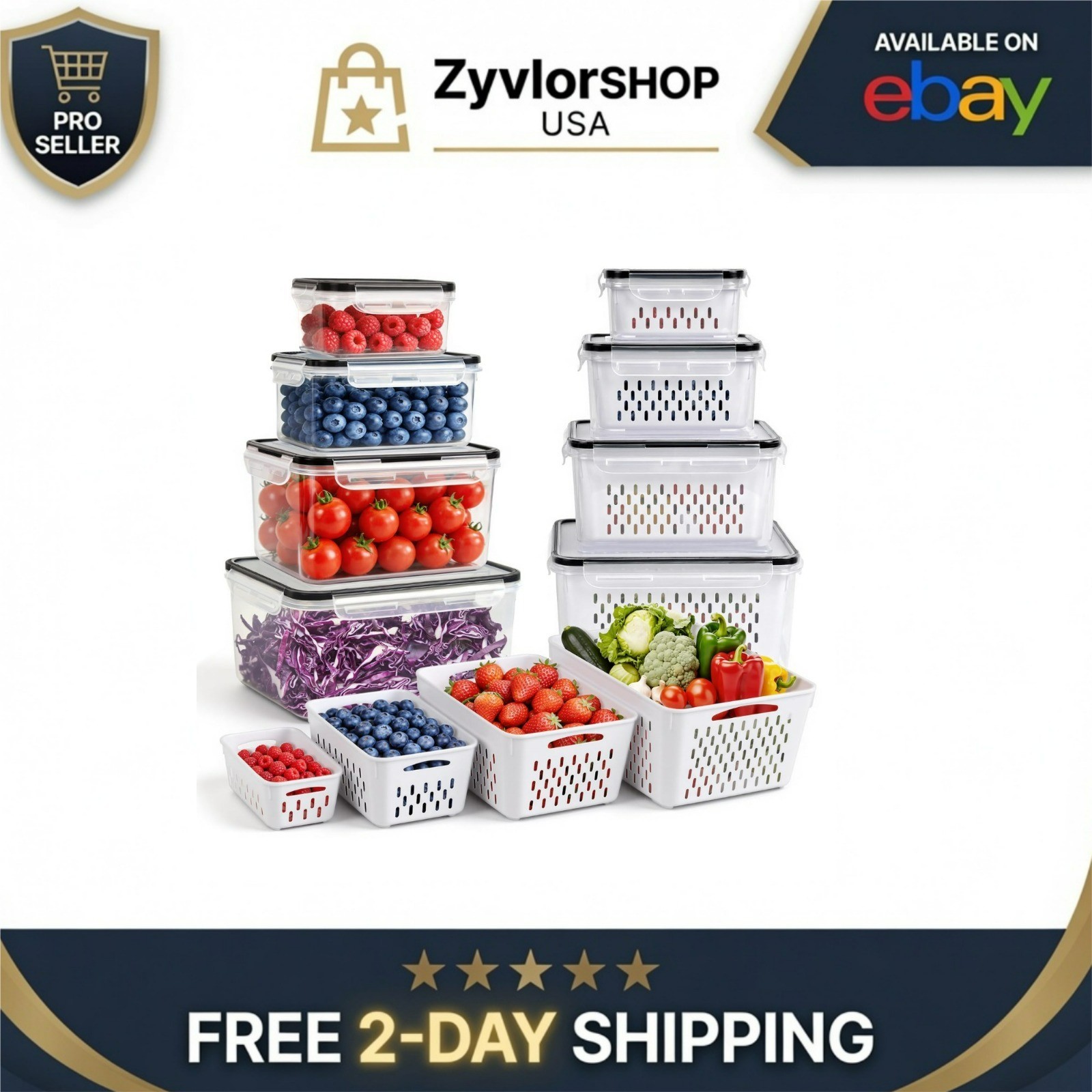 8 PCS Leakproof Food Storage Containers for Fridge – BPA Free, Microwave Safe