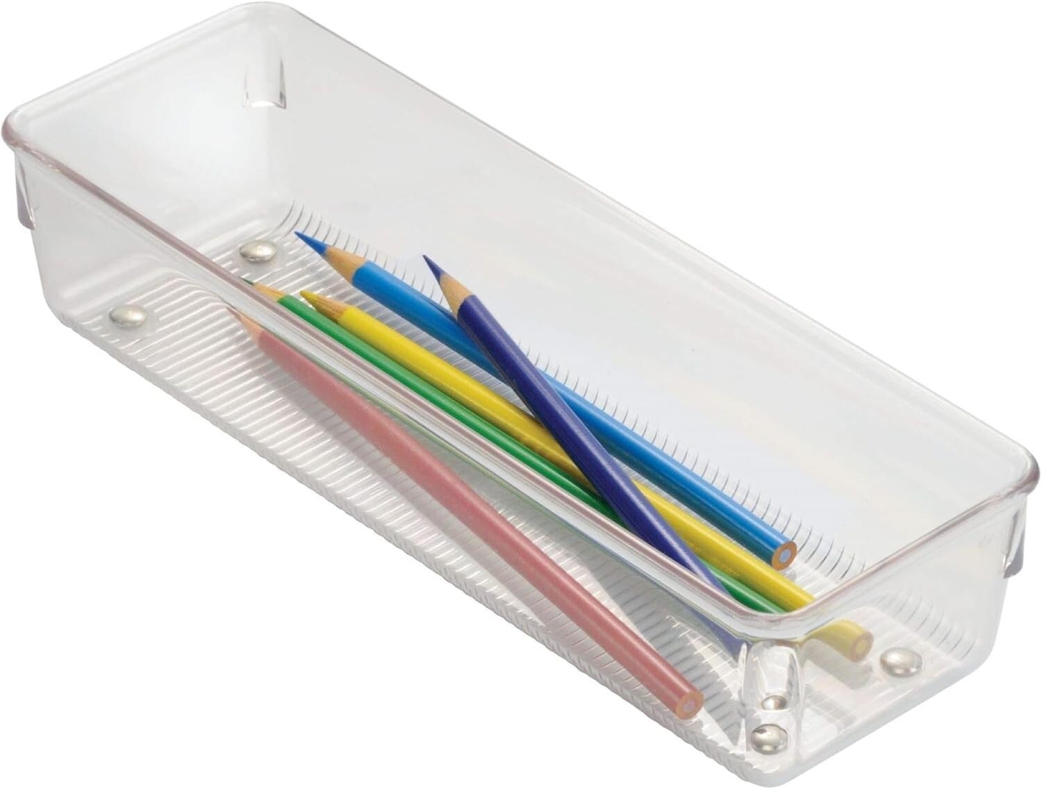 iDesign Linus 52430 3″ x 9″ x 2″ Clear Plastic Drawer Organizer Container