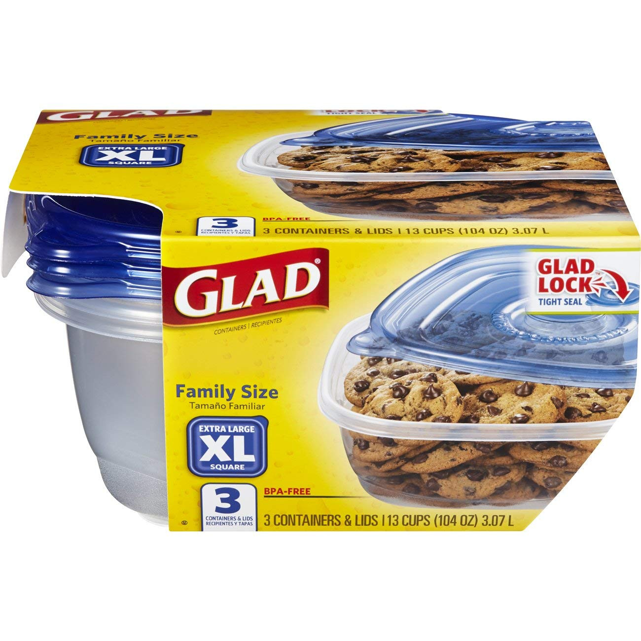 Food Storage Containers – Family Sized Container – 104 Ounces – 3 Containers