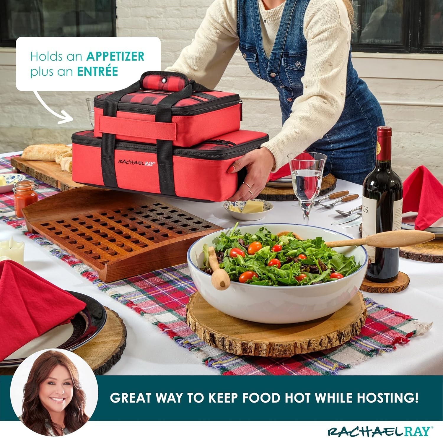 Insulated Casserole Carrier Fits 9×13 Baking Dish Thermal Tote Red