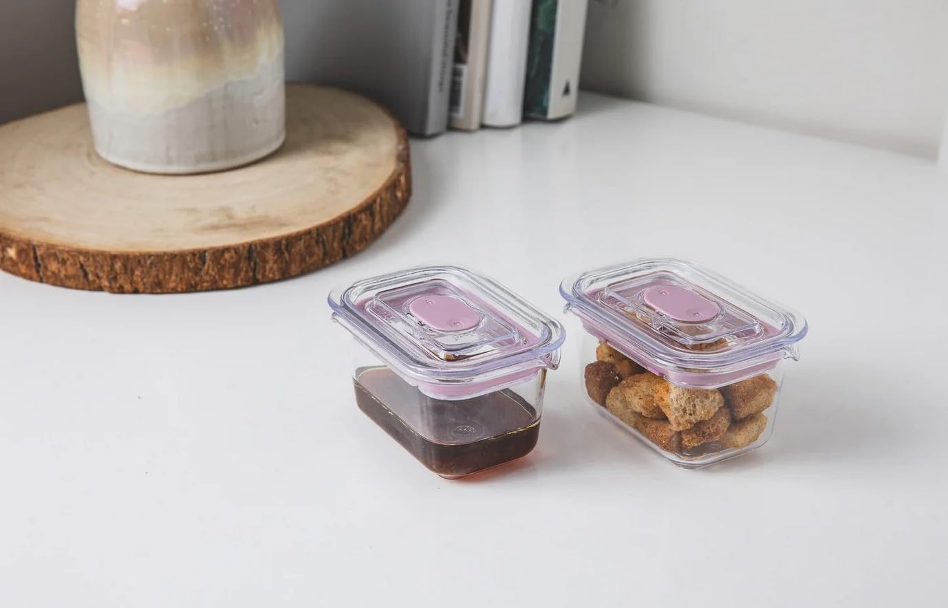 Latchlok Click 0.9 Cup Food Storage Container, Set of 2, Rose